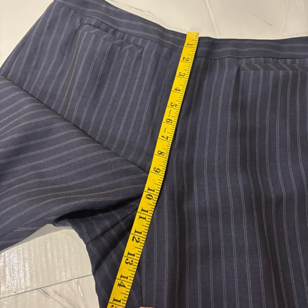 Portfolio Louben Size 12 Navy Blue Pinstripe Dress Pants Career Office Trousers - Picture 13 of 15